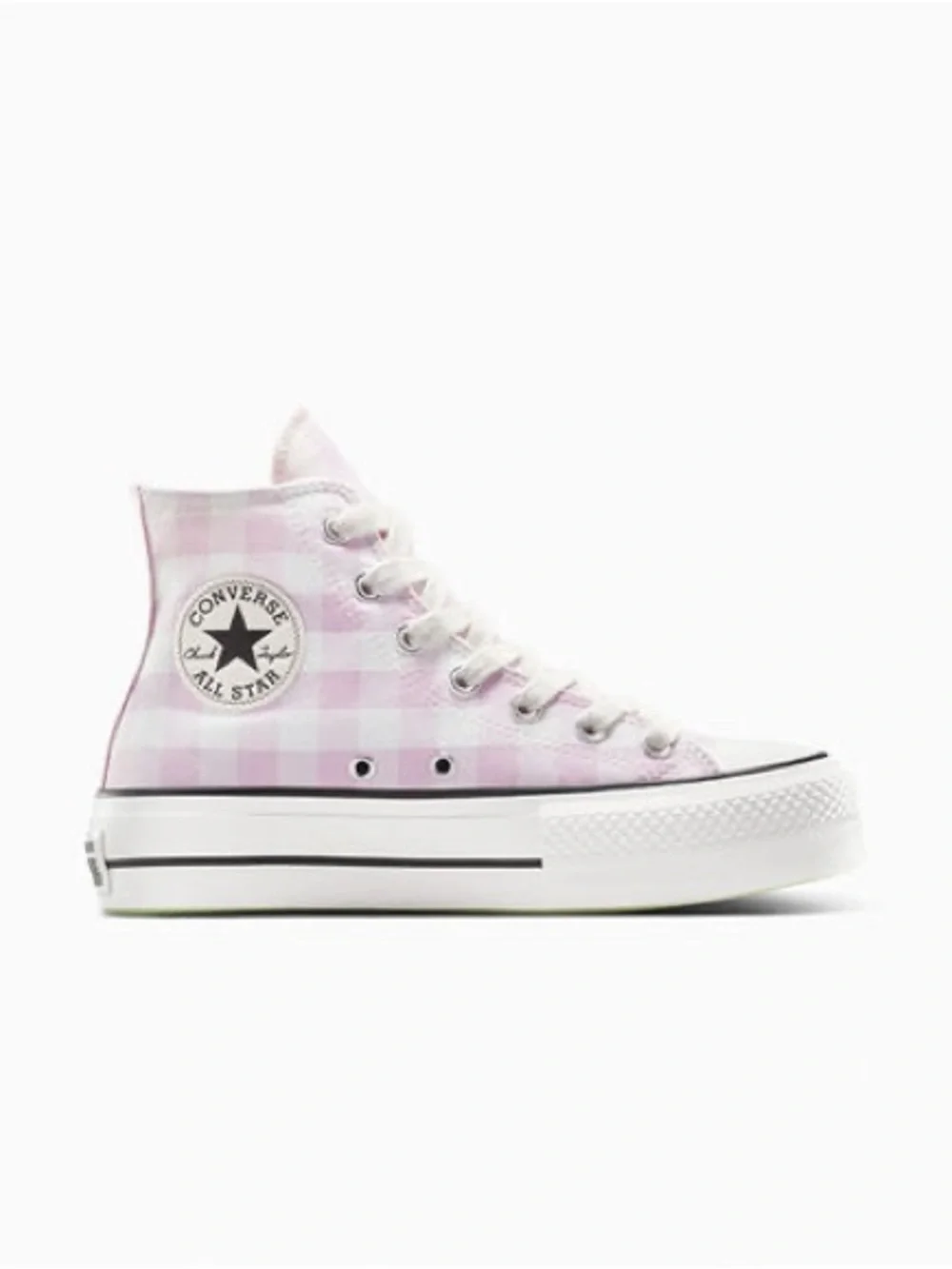 🎀 Converse size 8 Lift Platform Gingham light pink high tops